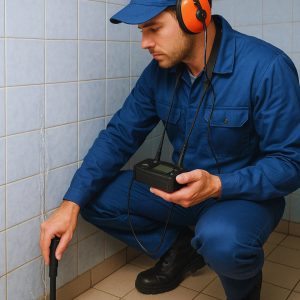 Plombier expert en pleine recherche de fuite